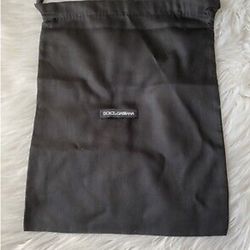 DOLCE & GABBANA Dust Bag Cover Black Drawstring 14.6” X 11.6 New