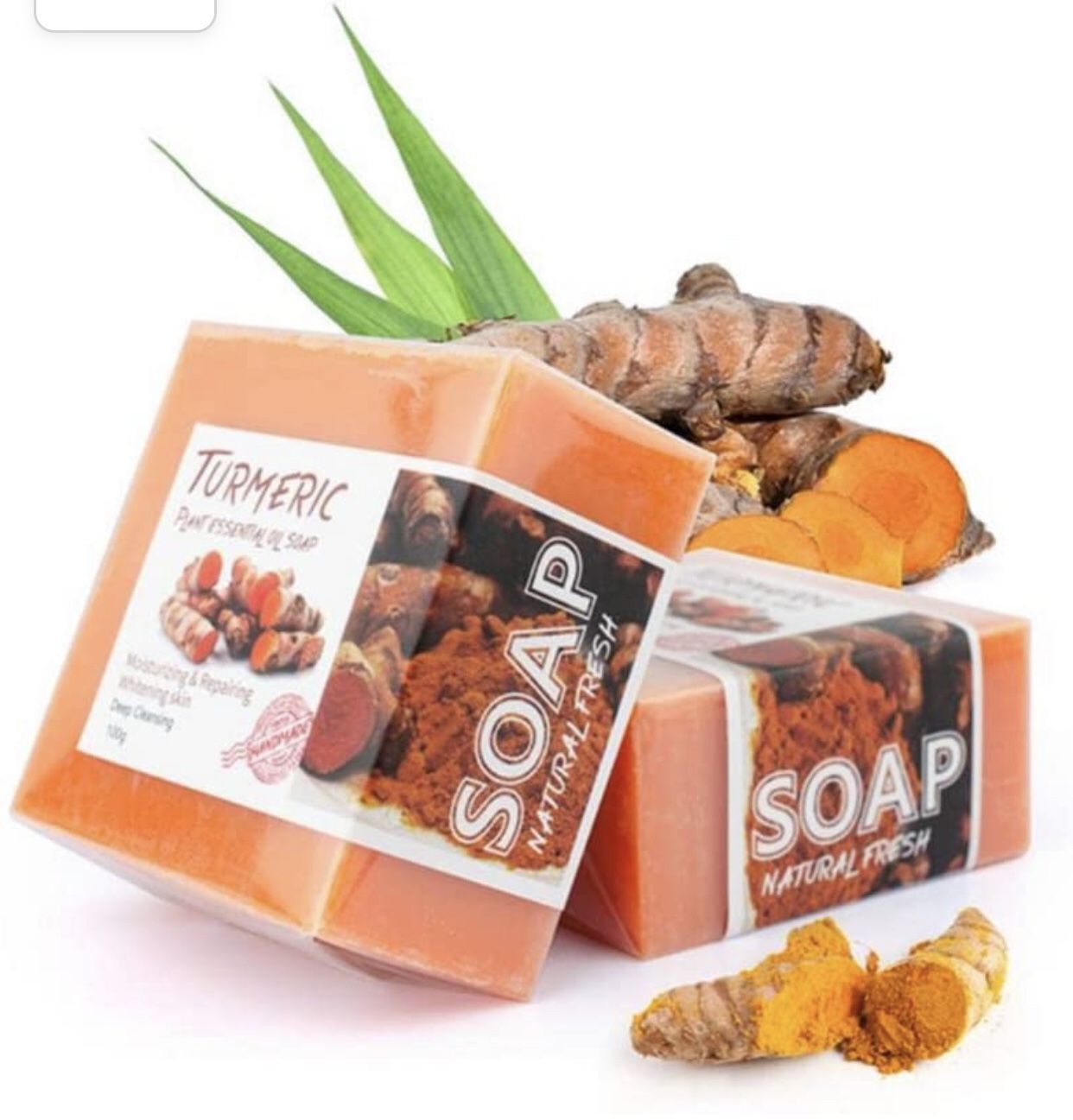All Natural Turmeric Skin Lightening Soap - Turmeric Face Soap Reduces Acne, Fades Scars & Brightens Skin – 3.52 Oz Turmeric Bar Soap for All Skin