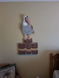 New Handmade Large wood  Pelican