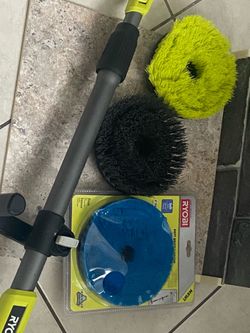 Ryobi Cordless Telescoping Power Scrub Brush Extend to 42 in