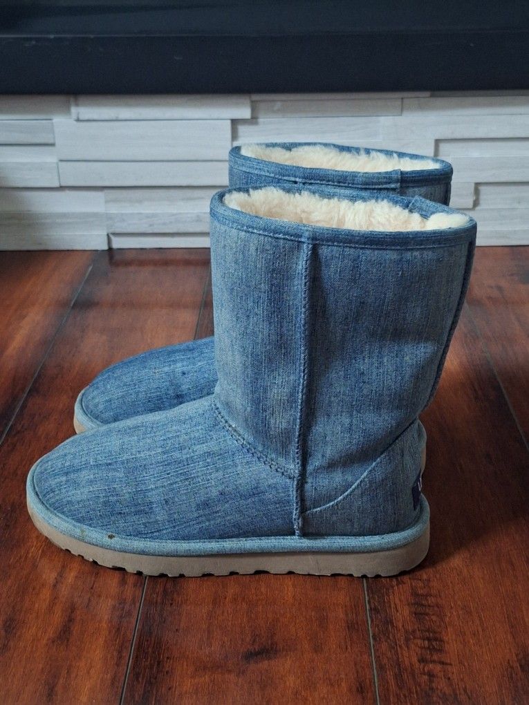 Ugg Classic Short Washed Denim SN 1013100 Size 7