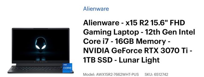 X15 r2 Alienware laptop
