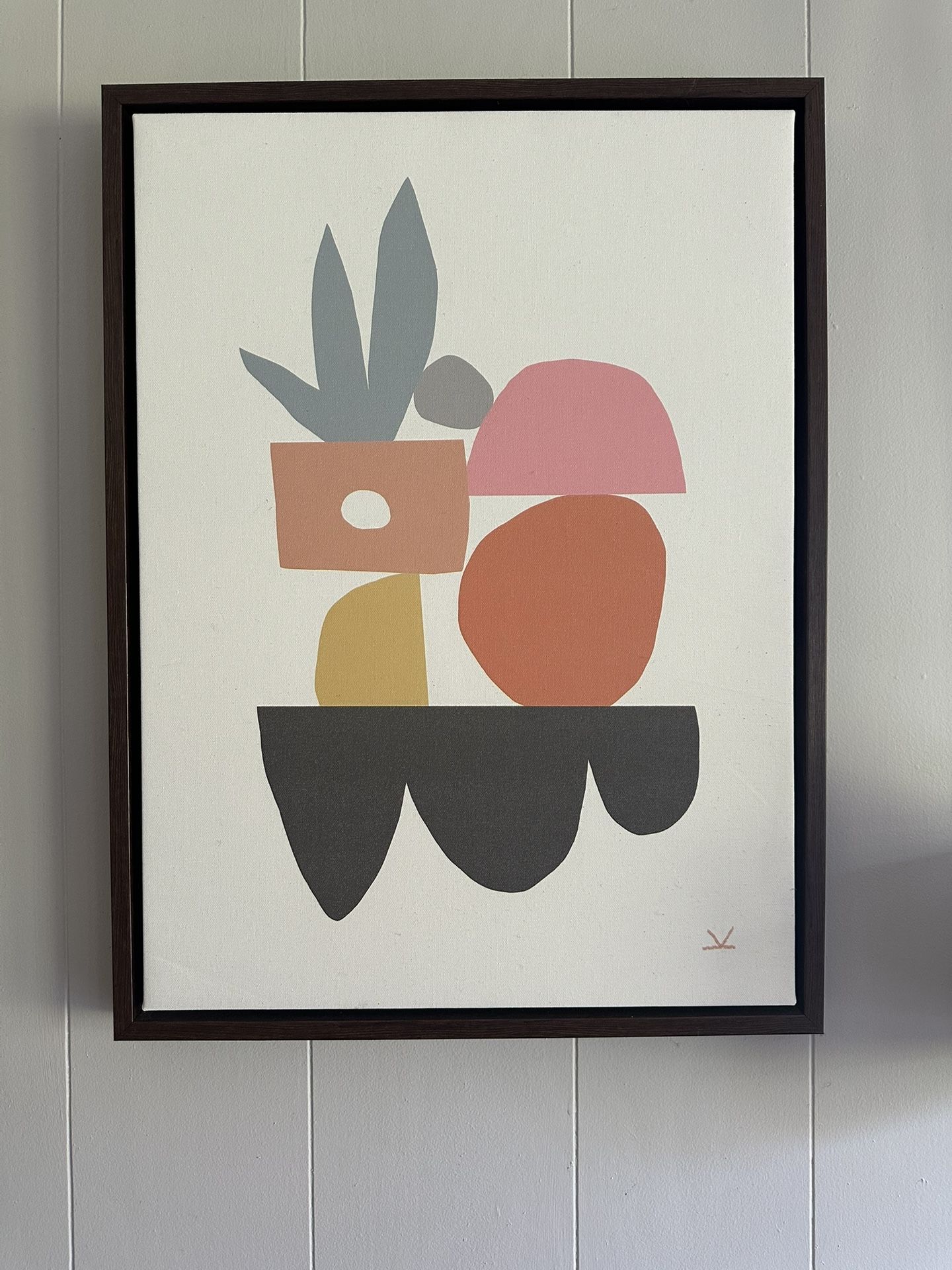 Framed Abstract Canvas Art – Modern Minimalist Style