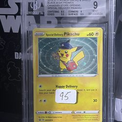 2020 Pokemon SWSH BSP Center Canada #074 Special Delivery Pikachu Holo BGS 9