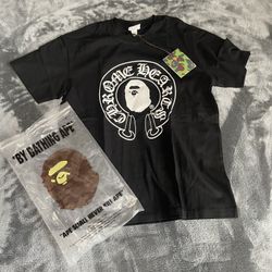 Black bape x chrome hearts tee