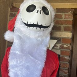 Life Size Animated KD Jack Skellington as Santa Disney, red