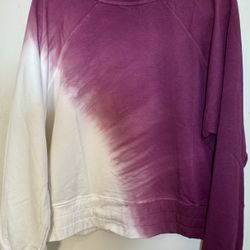 Joy Lab XL Cropped sweatshirt long sleeve burgundy white cotton