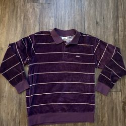 OBEY men’s Velvet Polo Long Sleeve Size MEDIUM (NEW NEVER WORN)