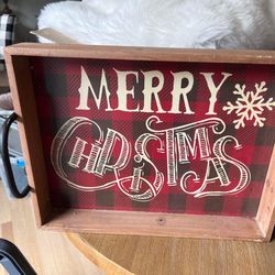 “Merry Christmas” Tray With Handles 