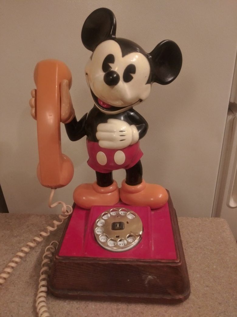 Vintage Mickey Mouse Rotary Telephone