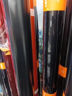 Satin black and gloss black vinyl wrap roll