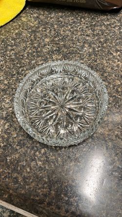 Cut Crystal Glass Plate or Dish