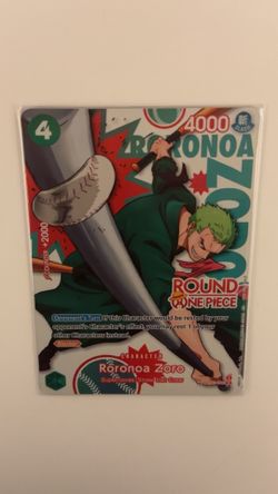 One Piece x Round 1 ENGLISH Promo Card Roronoa Zoro PRB02-006