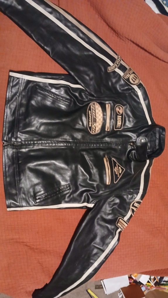 Leather Jacket - Men's Large 