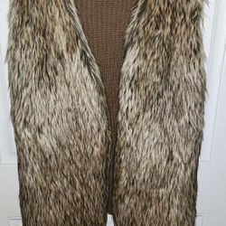Plus Size Faux Fur Sleeveless 3x