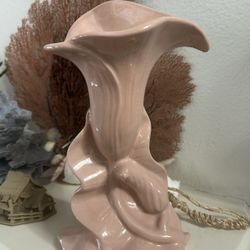 Mid Century Vintage 9” Ceramic Calla Lily Vase