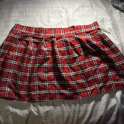 red plaid skirt, size xl 