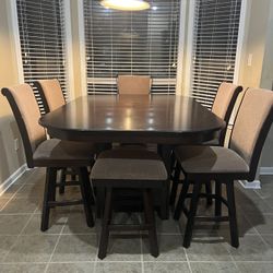 High Table With 5 Chairs And A Bench