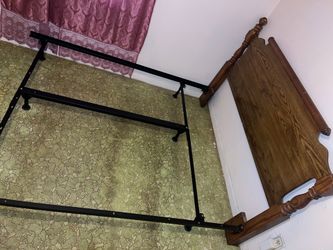 Vintage Wooden Headboard Queen Bed Frame