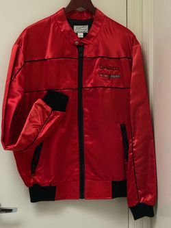 Corvette Satin Bomber Jacket Red Size L