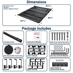  2007-2021 Toyota Tundra 6.5FT Truck Bed Soft Vinyl Roll Up Tonneau Cover
