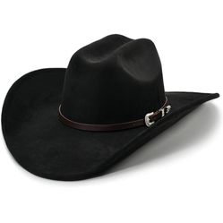 Black, cowboy hat, it’s  brand new, never been used.