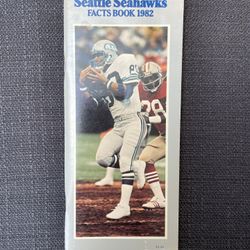 1982 Seahawks Media Guide Largent on Cover