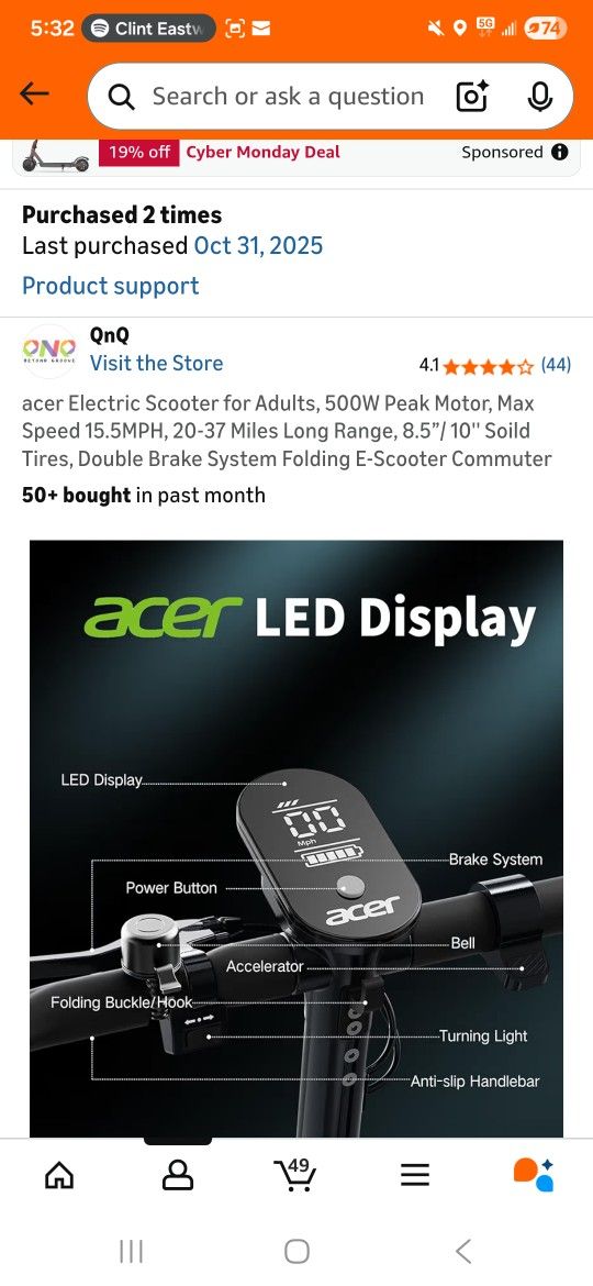 Acer Electric Scooter 