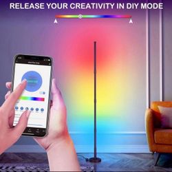 Magizard RGB Corner Floor Lamp, 63" Smart LED Light with WiFi App Control, Works with Alexa and Google Assistant, Color Changing with 16 Million Color