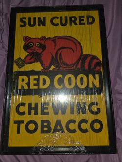 Vintage  red coon advertisement.