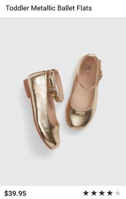 NWT Gold Metallic Ballet Flats Gap Toddler Size 10