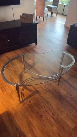 Glass coffee table