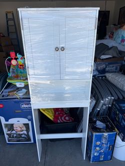 White Over-the-Toilet Storage Cabinet