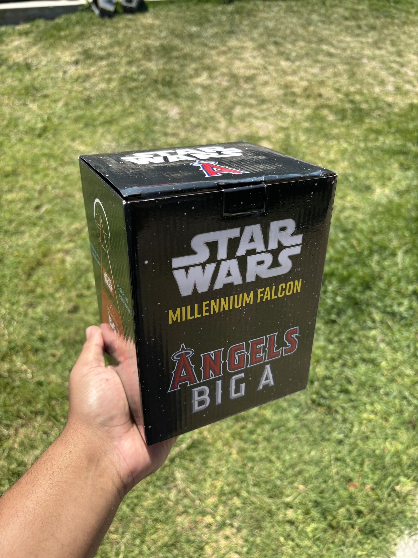 Angels Big A With Millennium Falcon Statue