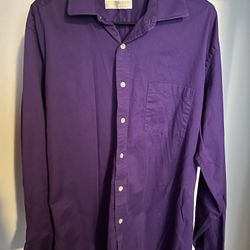 Purple Michael Kors Long Sleeve Dress Shirt Mens 34/35