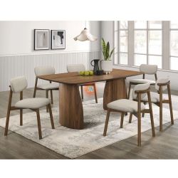 Mid-Century Dining Table Set Solid Wood