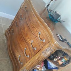 Dining Buffet, Entrance Wood Piece Approx 42 High X 50 Long X 14 Deep  