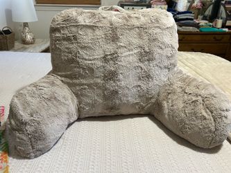Beige Reading Pillow For While In Bed/Fuzzy/Plush/Gently Used/Clean