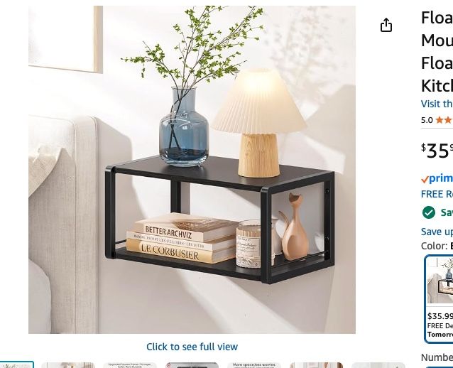 Floating Nightstand Shelf Table