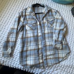 Simplee Plaid Flap Pocket Button Through Shirt 