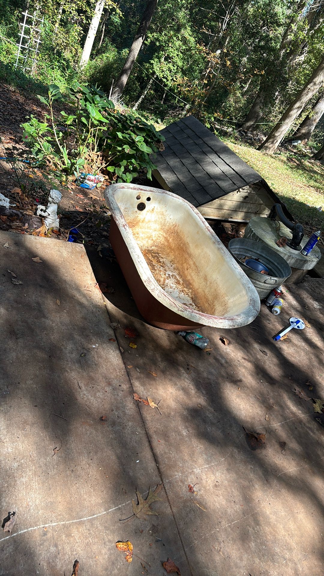 Old Cast-Iron Tub Antique