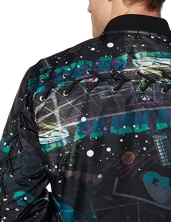 Guess Men's Long Sleeve Kennith Chaos Print Jacket