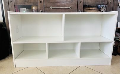 Kids White Low Bookcase with 5 Compartments
