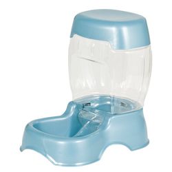 Pet Café Feeder, 3 pound capacity, Pearl Blue, Automatically replenishes the food reservoir when levels get low By Petmate