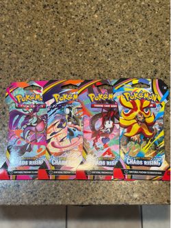 Pokemon Chaos Rising ☁️🩵🩷 trading card boosters (Lot of 4)