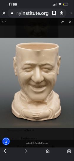 Patriots 1928 Syracuse China pitcher of Al Smith
