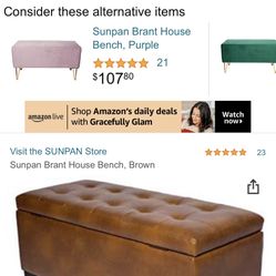 New in box , Sunpan Brant House Bench, Brown