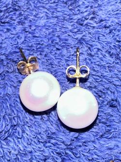 9+mm Pearl Earrings 14k Mount