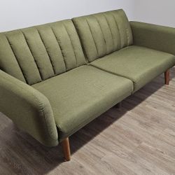 Green futon sleeper couch 