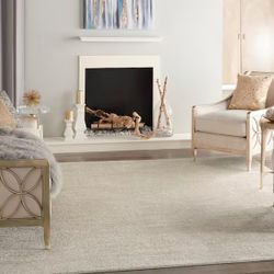 Nourison Essentials 8 ft. x 10 ft. Ivory Beige Indoor/Outdoor Patio Area Rug
